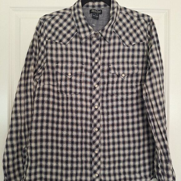 Lucky Brand checkered shirt with buttons size L - Picture 1 of 7